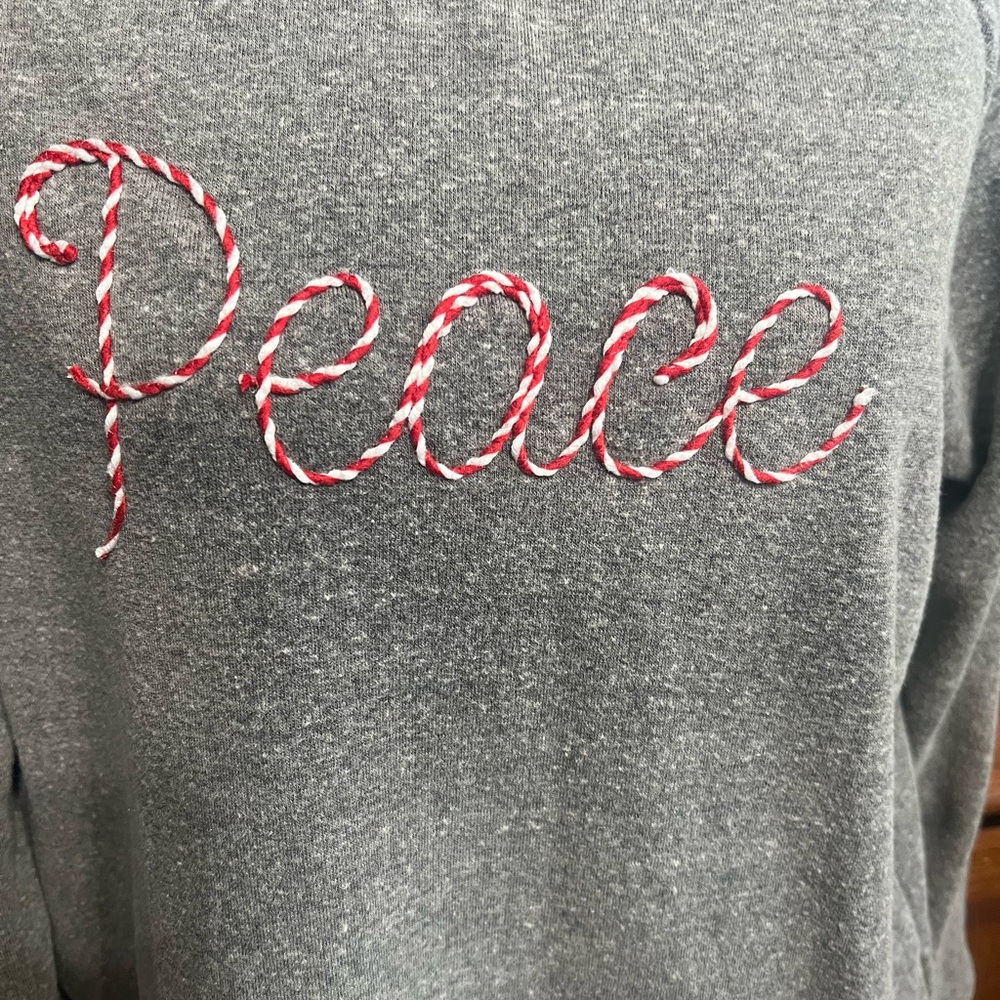C&C California Charcoal Sweatshirt with Red Peace Script